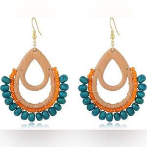 Bohemian Rattan Wooden Earrings